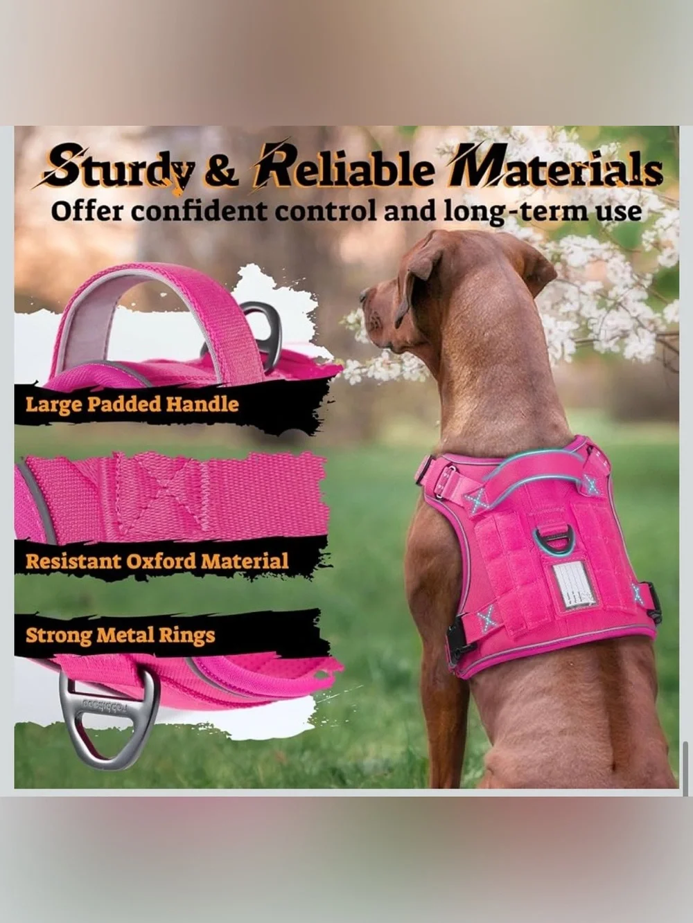 Tactical Dog Harness For Large Dogs, No Pull Service Pet Vest With Molle XL